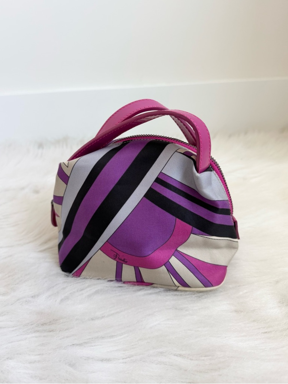 Authentic satin Emilio Pucci mini pouch bag